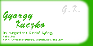 gyorgy kuczko business card